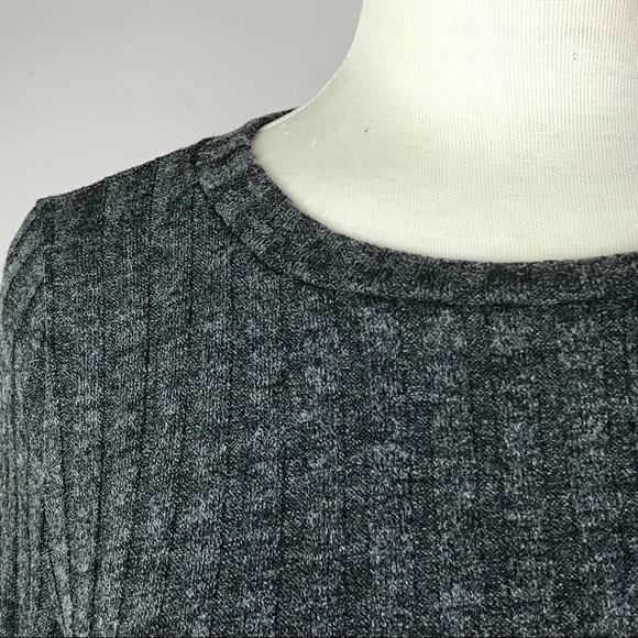 LULUs Your Sweet Love Charcoal Ribbed TieFront Top - Picture 4 of 12